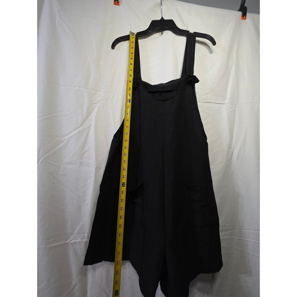 Emery Rose Black Romper Size L Sleeveless Adjustable Straps Front Pockets - Picture 3 of 5